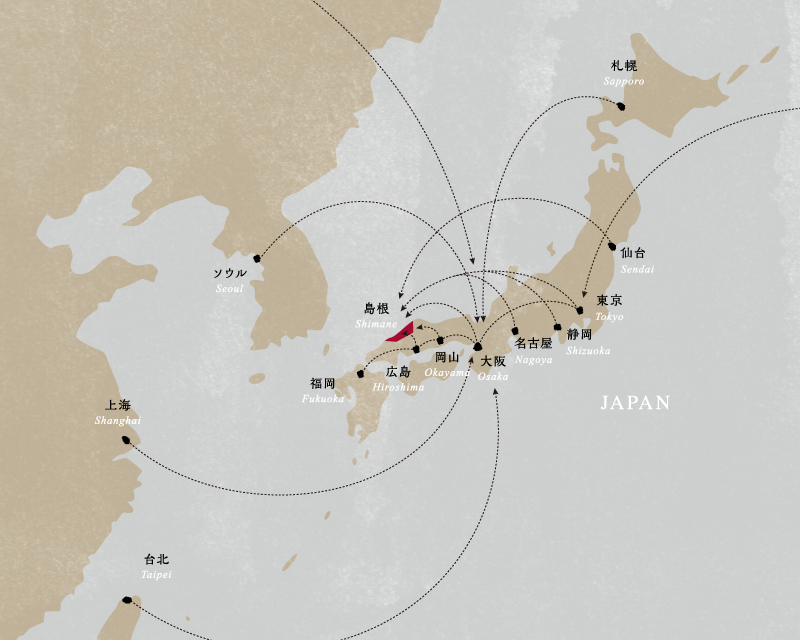 各地からのアクセスマップ